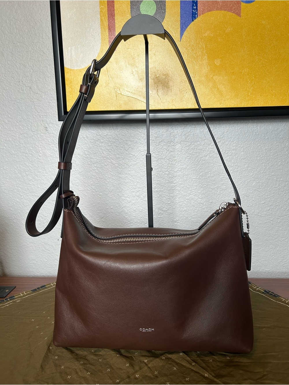Coach Maple Brown Leather Mott 33 Messenger Bag